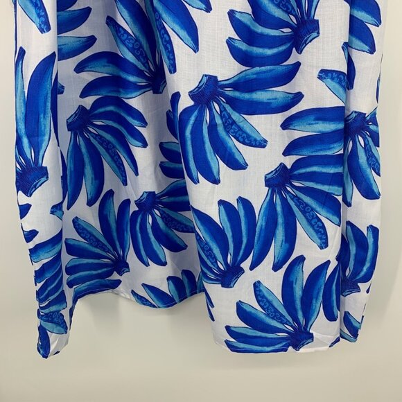 HT 360 Collective Skirt Blue Banana Print Maxi Tie Waist High Waist - Picture 10 of 16